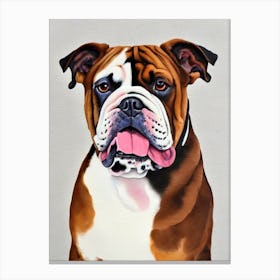 Bulldog 4 Watercolour dog Canvas Print