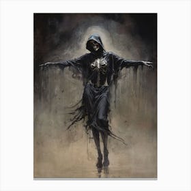 Dance With Death Skeleton Painting (97) Canvas Print
