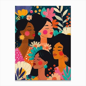 Floral Multi Cultural International Women's Day March 8 Canvas Print
