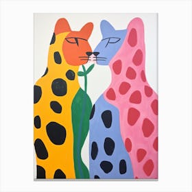 Colourful Kids Animal Art Cougar 1 Canvas Print