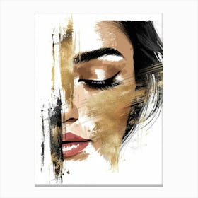 Gold Face Painting 1 Canvas Print