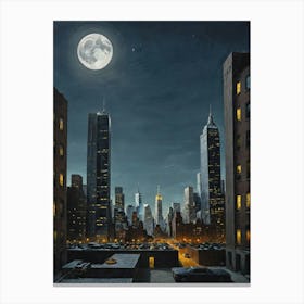 A Nighttime Symphony of Lights New York City Canvas Print