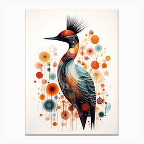 Bird Painting Collage Grebe 1 Canvas Print