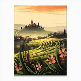 Tuscany, Flower Collage 4 Canvas Print