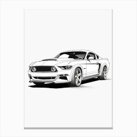 Ford Mustang Line Drawing 27 Canvas Print