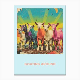 Goating Around Rainbow Goat Poster 3 Canvas Print
