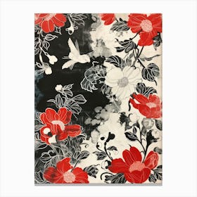 Hokusai  Great Japan Floral Japanese 3 Canvas Print