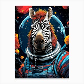 Zebra In Space Canvas Print