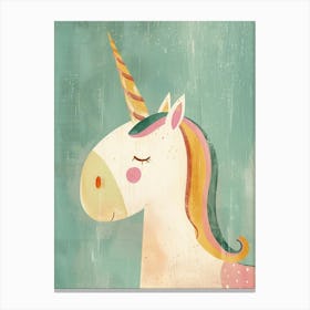 Pastel Storybook Style Unicorn 3 Canvas Print