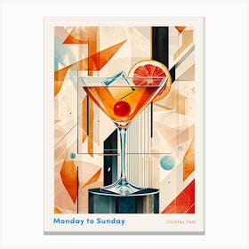 Art Deco Cocktail 3 Poster Canvas Print