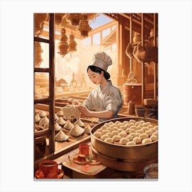 Dumpling Making Chinese New Year 18 Canvas Print