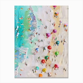 Miami Beach Aerial View Impasto Oil Painting Travel Canvas Print