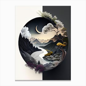 Landscapes 9, Yin and Yang Illustration Canvas Print