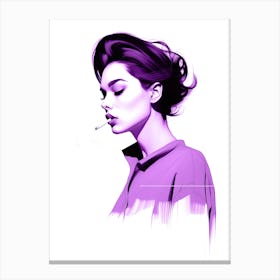 Girl Smoking A Cigarette Canvas Print