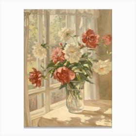 Vase Of Peonies Canvas Print