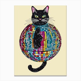 Disco Ball Cat 1 Canvas Print