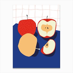 Food Illustration Apples Preppy Contemporary Kitchen Canvas Print