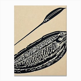 Anchovy Linocut Canvas Print