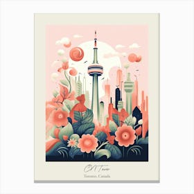 Cn Tower   Toronto, Canada   Cute Botanical Illustration Travel 2 Poster Canvas Print