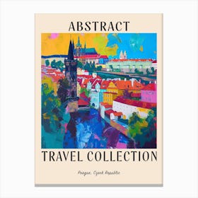 Abstract Travel Collection Poster Prague Czech Republic 2 Canvas Print