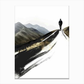 Man On A Road 1 Canvas Print