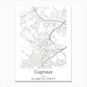 Cugnaux,France Minimalist Map Canvas Print