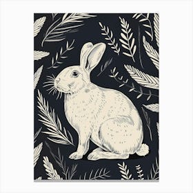 Florida White Rabbit Minimalist Illustration 3 Canvas Print