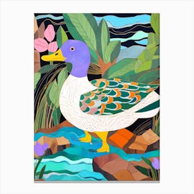 Maximalist Animal Painting Duck 1 Canvas Print