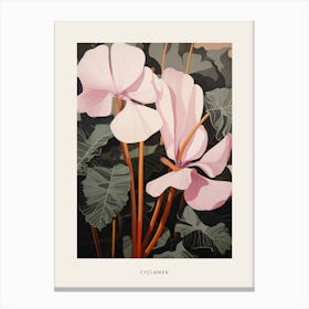 Flower Illustration Cyclamen 1 Poster Canvas Print