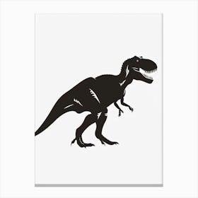 Black T Rex Dinosaur Silhouette 4 Canvas Print