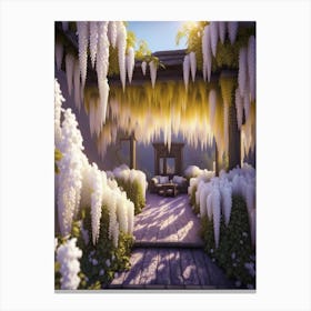 White Wisteria Print Canvas Print