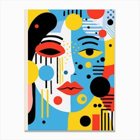 Pastel Geometric Abstract Face 1 Canvas Print