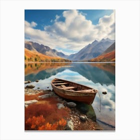 Boat On A Lake 7 Canvas Print