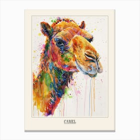 Camel Colourful Watercolour 4 Poster Canvas Print