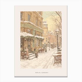 Vintage Winter Poster Berlin Germany 1 Canvas Print