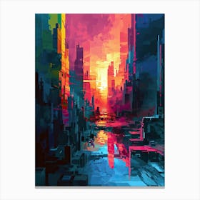 Bitmapped Bluffs | Pixel Art Series Canvas Print