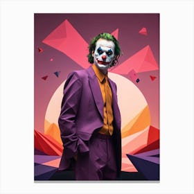 Joker Portrait Low Poly Geometric (7) Canvas Print
