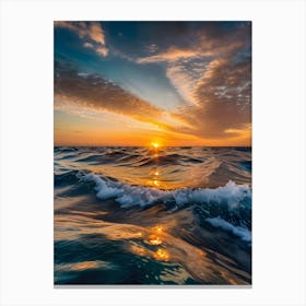 Sunrise Over The Ocean-Reimagined 5 Canvas Print