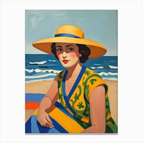 Woman On The Beach 1 Canvas Print