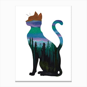 Cat In The Forest Canvas Print