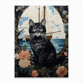 A Cat On A Medieval Ship 4 Canvas Print