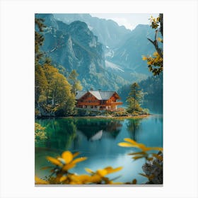 Lake House In The Mountains 1 Canvas Print