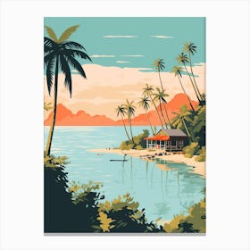 Pacific Islands 2 Travel Illustration Canvas Print