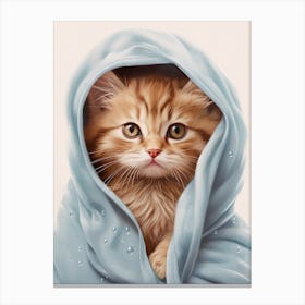 Kitty In Blue Canvas Print