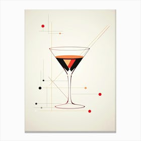 Mid Century Modern Boulevardier Floral Infusion Cocktail 3 Canvas Print