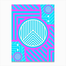Geometric Glyph in White and Bubblegum Pink and Candy Blue n.0040 Canvas Print
