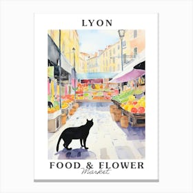 Food Market With Cats In Lyon 1 Poster Canvas Print