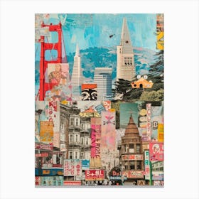 San Francisco   Retro Collage Style 4 Canvas Print