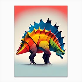 Stegosaurus Primary Colours Dinosaur Canvas Print