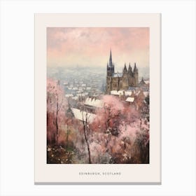 Dreamy Winter Painting Poster Edinburgh Scotland 5 Canvas Print